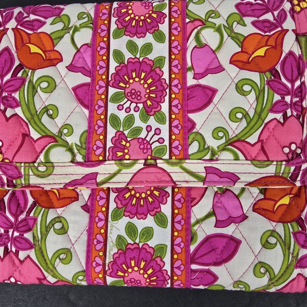 Vera Bradley Jewelry Folio Organizer Lilli Bell Pink Green Travel Bag NWOT